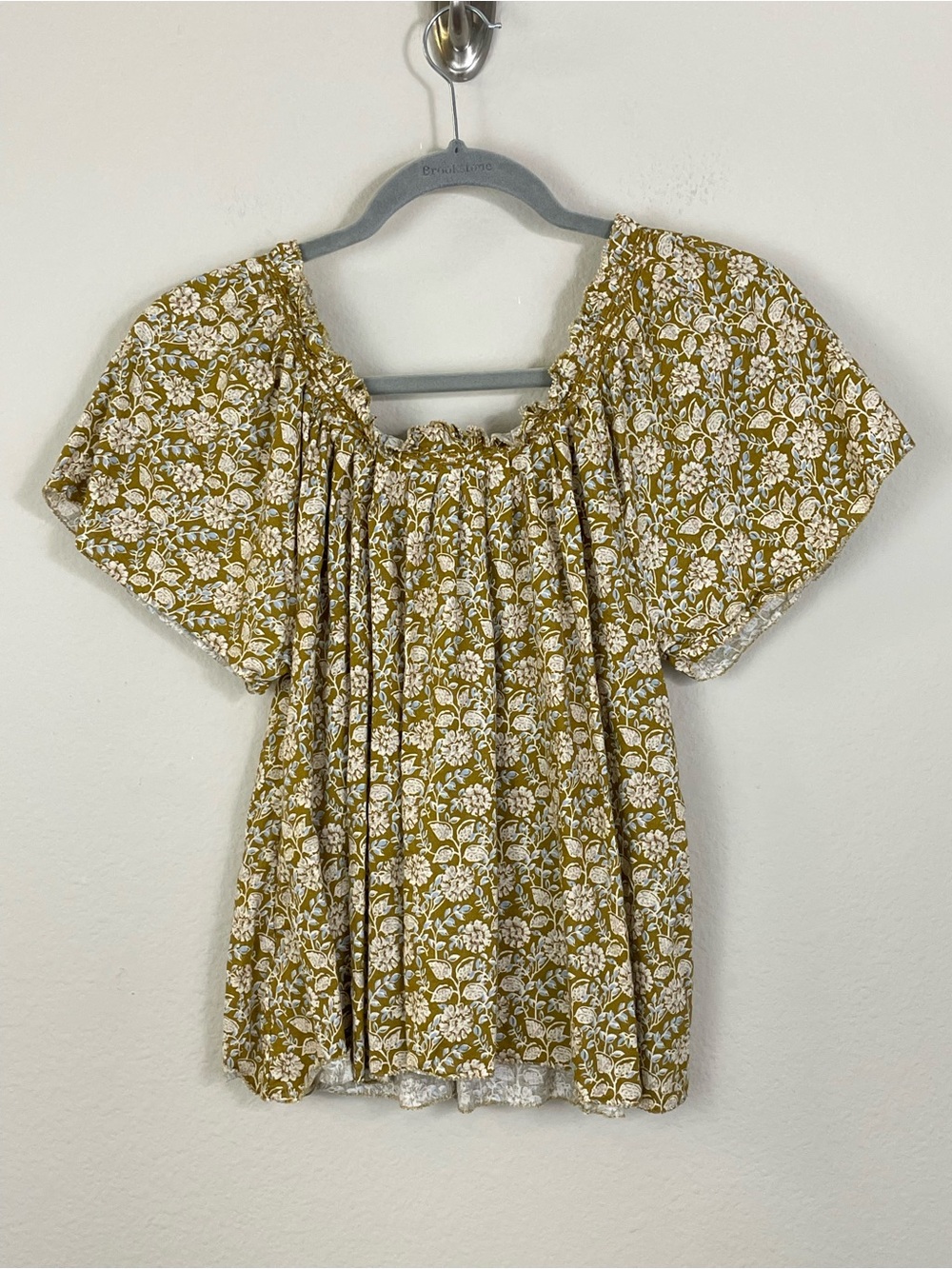 Faherty Annabelle Top - Golden Theodora Floral Linen Blouse Size XS - Picture 5 of 9